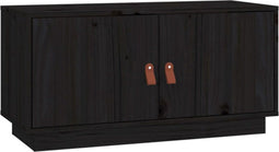 vidaXL - Tv-meubel - 80x34x40 - cm - massief - grenenhout - zwart