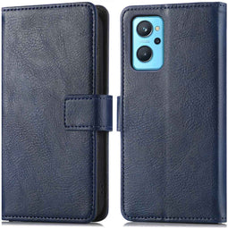 iMoshion Hoesje Geschikt voor Realme 9i Hoesje Met Pasjeshouder - iMoshion Luxe Bookcase - Donkerblauw