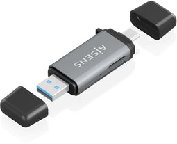 AISENS ASCR-2AC11-GR - Geheugenkaartlezer - USB 3.2 Gen 1 Type-A/Type-C - Grijs