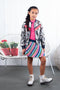 B. Nosy Kids - Meisjes Jas - Reversibel bomberjack met v-vormig detail - Maat 110