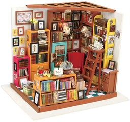 Robotime modelbouw Miniatuur bouwpakket Sam's Study hout/papier/kunststof - 190mm hoog x 225mm breed x 185mm diep - met lampje
