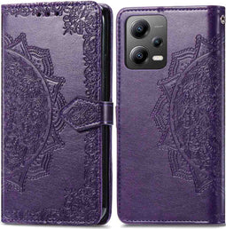 iMoshion Hoesje Geschikt voor Xiaomi Poco X5 5G Hoesje Met Pasjeshouder - iMoshion Mandala Bookcase - Paars