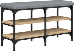 vidaXL - Schoenenbank - 82x32x47 - cm - bewerkt - hout - sonoma - eikenkleurig
