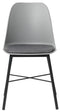 24Designs Mackay - Stoel - Set van 2 - Grijs met zwart onderstel (2 stuks)