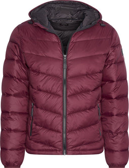 Cappuccino Italia Hooded Winter Jacket - Heren Jas - Polyester - Burgundy Rood - Maat XXL