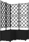 vidaXL - Tuinplanter - met - Trellis - 3 - stuks - Zwart - 80x80x143 - cm