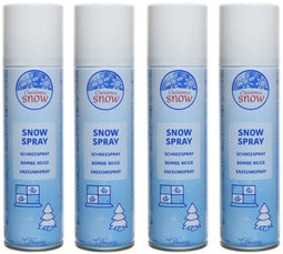 Decoris Sneeuwspray - 4x - wit - 150 ml - spuitsneeuw - kunstsneeuw - nepsneeuw - sneeuw decoratie