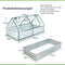 Coast - Verhoogd bed met kas - 180 x 90 x 91 cm - Gegalvaniseerd staal - Groen en zilver