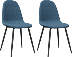 vidaXL - Eetkamerstoelen - 2 - st - fluweel - blauw