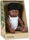 Miniland Babypop Afrikaans Meisje 38cm - ruikt naar vanille- met hemdje en broekje in broderiestofje