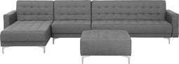 ABERDEEN - Slaapbank poef - Lichtgrijs - Rechts - 347 cm - Polyester