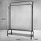Brixy Kledingrek - Dubbel Kledingrek - Met Schoenenrek en Wielen - Zwart 163 x 110 x 35 cm