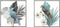 Wanddecoratie DKD Home Decor 50 x 7,6 x 50 cm Zwart Grijs Blauw Papegaai Tropisch (2 Stuks)
