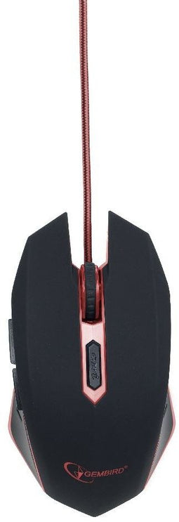Gembird MUSG-001 - Gaming Muis - 2400 DPI 6-knops - Zwart/Rood