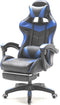 Gamestoel met voetsteun Cyclone tieners - bureaustoel - racing gaming stoel - blauw zwart
