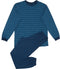 Schiesser Heren Pyjama - Lange broek - V-hals - Donker Blauw - Maat L