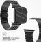 Selencia Jubilee stalen bandje - Geschikt voor Apple Watch 1, 2, 3, 4, 5, 6, 7, 8, 9, 10 (42 mm), SE - 38/40/41 mm - Zwart - One Size