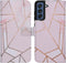 iMoshion Hoesje Geschikt voor Samsung Galaxy S21 FE Hoesje Met Pasjeshouder - iMoshion Design Softcase Bookcase - Goud / Roze / Pink Graphic