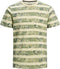 Jack & Jones - JPRDUSTIN BLU AOP TEE SS CREW NECK - Geel met groene strepen en bladeren - M