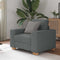 vidaXL - Fauteuil - 60 - cm - stof - donkergrijs