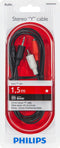 Philips SWA2527W - Stereo Y-kabel - 3,5 mm naar 2 RCA - 1,5 m - Zwart