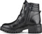 PS Poelman Klara - Dames Biker Boots - Chunky zool 5,5 cm met gespen en ritssluiting - Zwart - Maat 37