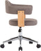 vidaXL - Eetkamerstoel - draaibaar - gebogen - hout - en - stof - taupe