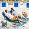 Coast Strandmatten en Bijzettafel - Set van 3 - Turquoiseblauw - Opvouwbaar