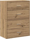 vidaXL - Kasten - met - 2 - lades - 2st - 60x31x40cm - bewerkt - hout - artisanaal - eiken