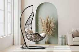 Feel Furniture - Wicker hangstoel - Halve maan, voor binnen en buiten