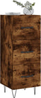 vidaXL - Dressoir - 34,5x34x90 - cm - bewerkt - hout - gerookt - eiken