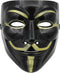 Feest - Gezichtsmasker - Eindexamenfeest - Anonymous masker - 4Pack Wit/Zwart/Grijs/Goud