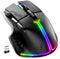 Spirit of Gamer PRO M5 DARK WIRELESS - Gaming Muis - RF Wireless + Bluetooth + USB Type-C - 8000 DPI - Zwart