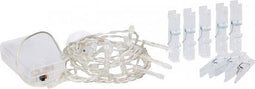 Home comfort Snoer met lichtknijpers - 16 LED knijpers - Transparant - Kunststof - 240 cm