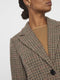 VERO MODA VMBLAST CHECK LONG WOOL JACKET - Dames Jas - Reverskraag lange mouwen knoopsluiting - Maat L (40)