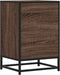 vidaXL - Nachtkastje - 40x34,5x60 - cm - bewerkt - hout&metaal - bruin - eikenkleur