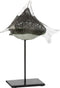 J-Line decoratie Vis Op Voet - glas/ijzer - grijs/zwart - small