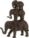 J-Line Olifant 3 Op Een Rij Poly Donkerbruin - Olifant beeld 40.00 cm hoog