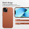 Accezz MagSafe Leather Backcover iPhone 13 - Echt leer - Verhoogde randen - Bruin