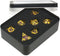 HOT Games - Dobbelst.Set Metaal - 7-delige set D4/D6/D8/D10/D10-00/D12/D20 - Goud/Paarse (set van 7)