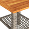 Tuintafel 40x40x42 cm poly rattan en acaciahout grijs