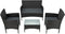 Juskys Fort Myers - Loungeset - 4-persoons - Polyrotan - Zwart