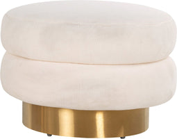 Richmond Poef Faya White Teddy / Brushed gold (White)