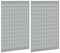 vidaXL - Pegboards - 2 - Pack - met - 8 - Accessoires, - Grijs, - 50x80 - cm, - Staal