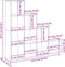 vidaXL - Kamerscherm - / - boekenkast - 131,5x29x131,5 - cm - hout - bruin - eiken