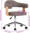 vidaXL - Eetkamerstoel - draaibaar - gebogen - hout - en - stof - taupe