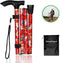 Travelhawk Wandelstok - Verstelbaar - Opvouwbaar - Rood - Incl. Opbergtas