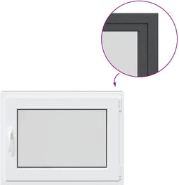 vidaXL - Kelderraam - "RISOR" - 80x70 - cm - draai-kiep - DIN - rechts - antraciet