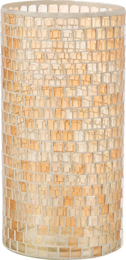 J-Line vaas Mozaiek Rond - glas - oranje - 29 cm hoog