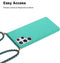 Lunso - Backcover hoes met koord - Geschikt voor Samsung Galaxy S22 Ultra - Cyaan